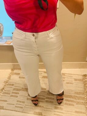 Classic GUESS White Wide-Leg Women’s Ankle Cropped Jeans Size 31